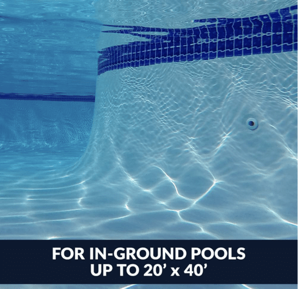 For in ground pools up to 20 x 40 ft., the Hayward W3PVS40GST Poolvergnuegen Suction Pool Cleaner for In-Ground Pools up to 20 x 40 ft. (Automatic Pool Vacuum) is recommended.